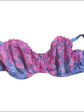 Paramour Blue and Fuchsia Lace Underwire Bra
